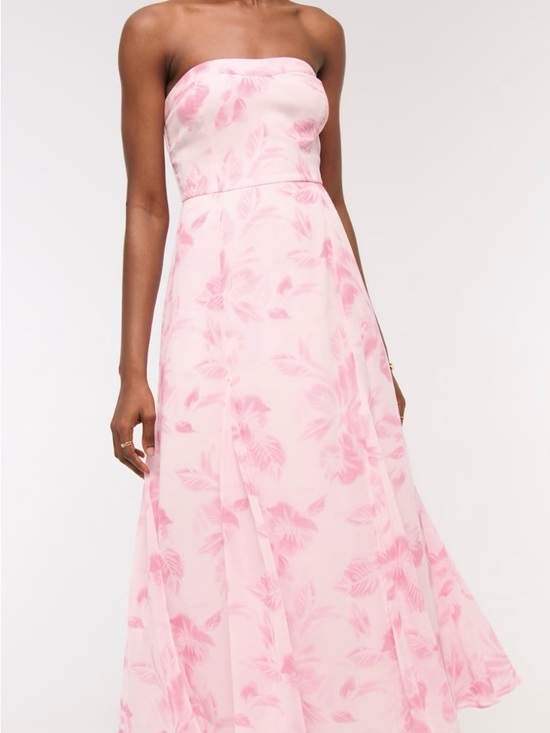 Abercrombie & Fitch Dresses & Skirts - Abercrombie & Fitch Camille Strapless Godet Pink Floral Midi Dress